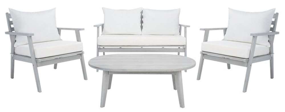 Safavieh - Deacon 4 Pc Living Set - Grey - Beige - PAT7050H veiw 1