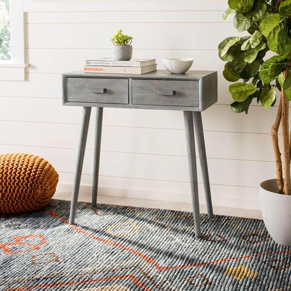 Safavieh - Dean 2 Drawer Console Table - Slate - Grey - COF5701C veiw 3