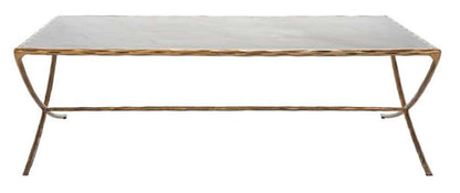 Safavieh - Couture - Debbie Rect Metal Coffee Table - White - Brass - SFV9522C veiw 1