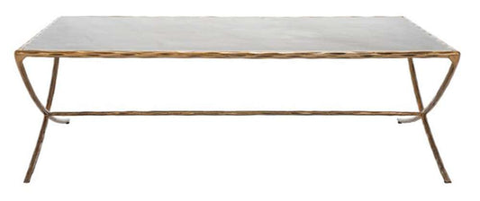 Safavieh - Couture - Debbie Rect Metal Coffee Table - White - Brass - SFV9522C veiw 1
