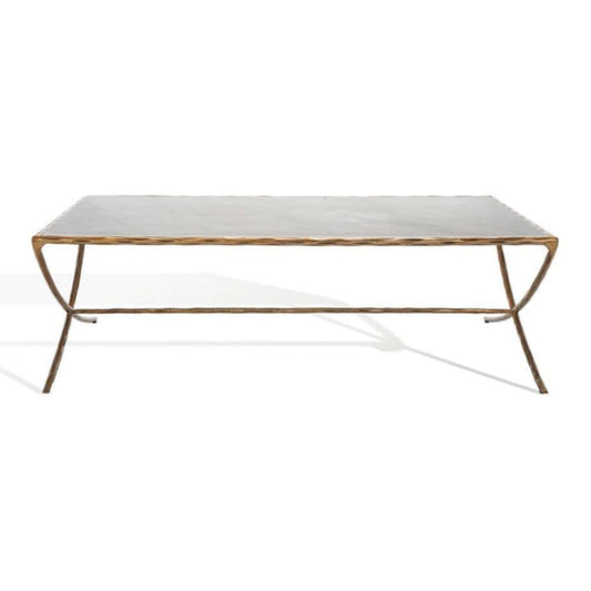 Safavieh - Couture - Debbie Rect Metal Coffee Table - White - Brass - SFV9522C veiw 2