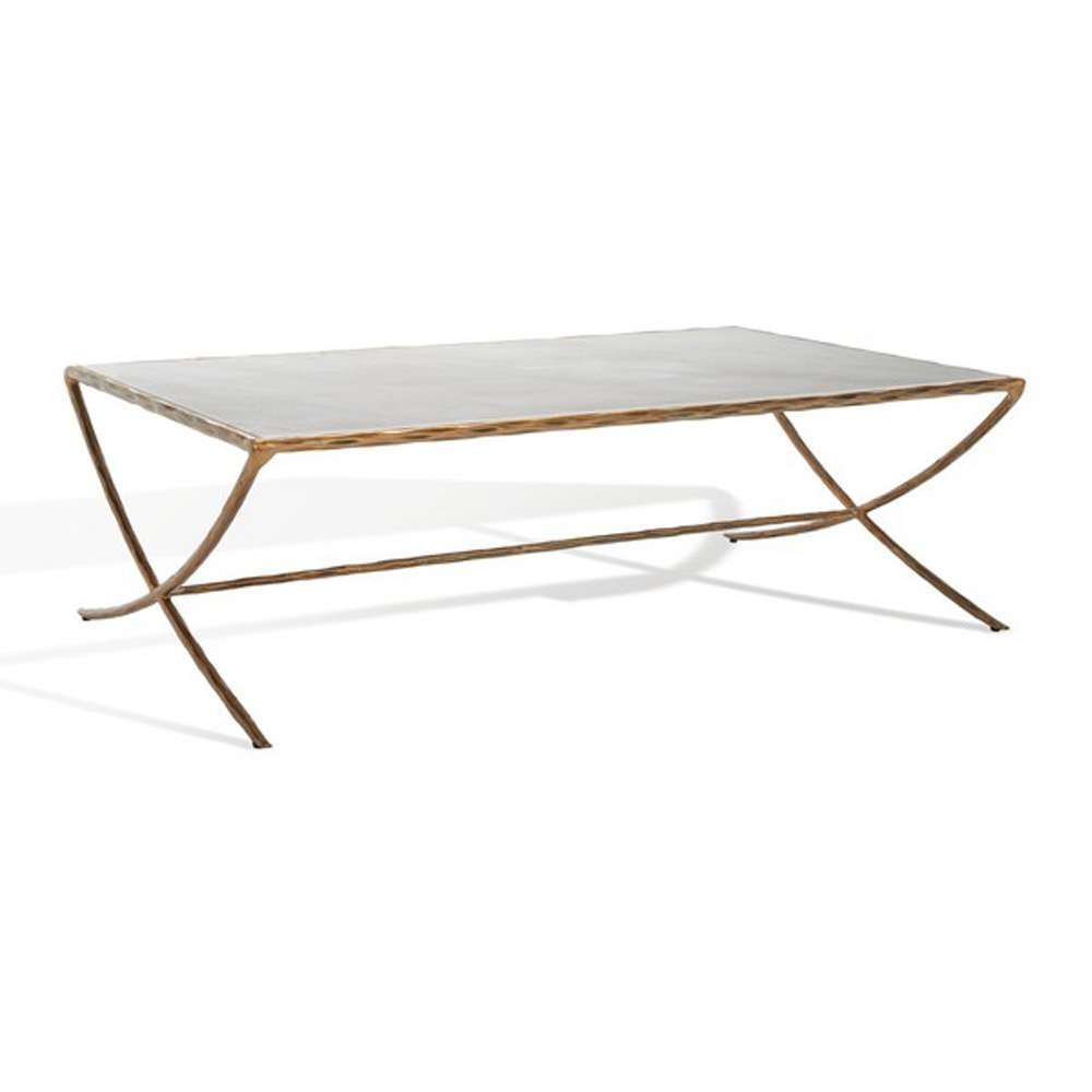 Safavieh - Couture - Debbie Rect Metal Coffee Table - White - Brass - SFV9522C veiw 4