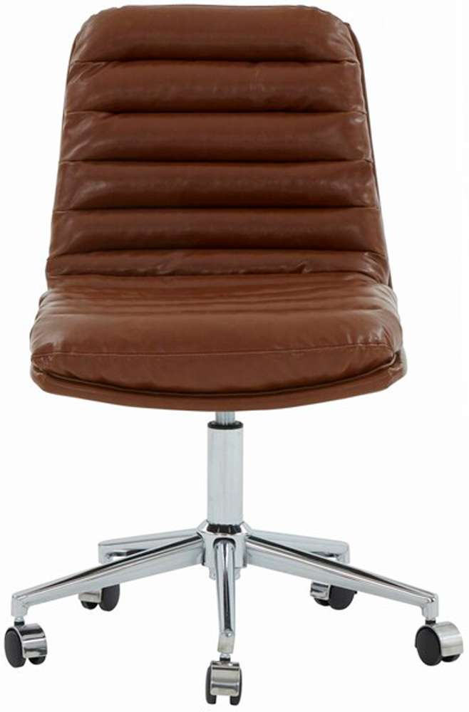 Safavieh - Couture - Decolin Swivel Desk Chair - Brown - Silver - SFV5054B veiw 1
