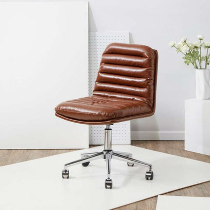 Safavieh - Couture - Decolin Swivel Desk Chair - Brown - Silver - SFV5054B veiw 2