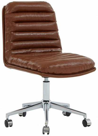 Safavieh - Couture - Decolin Swivel Desk Chair - Brown - Silver - SFV5054B veiw 3