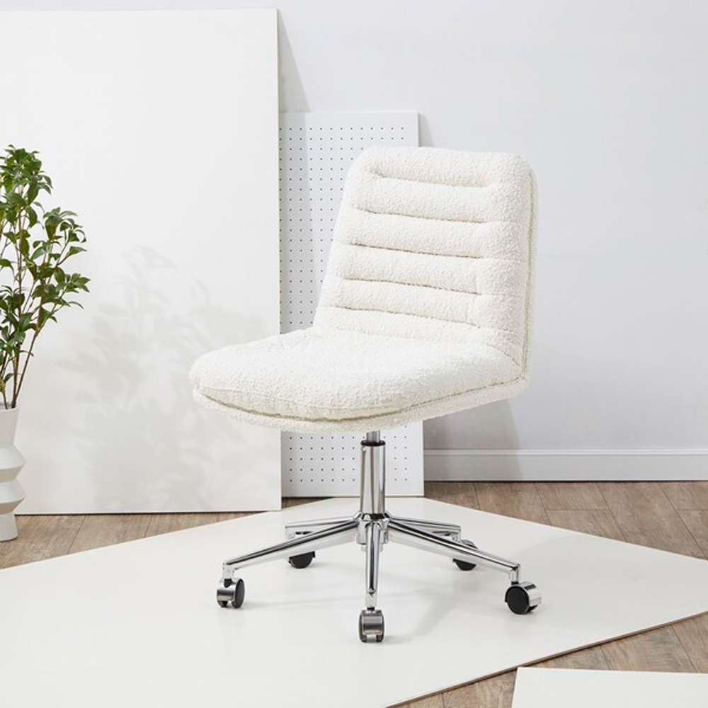 Safavieh - Couture - Decolin Swivel Desk Chair - Ivory - Silver - SFV5054C veiw 2