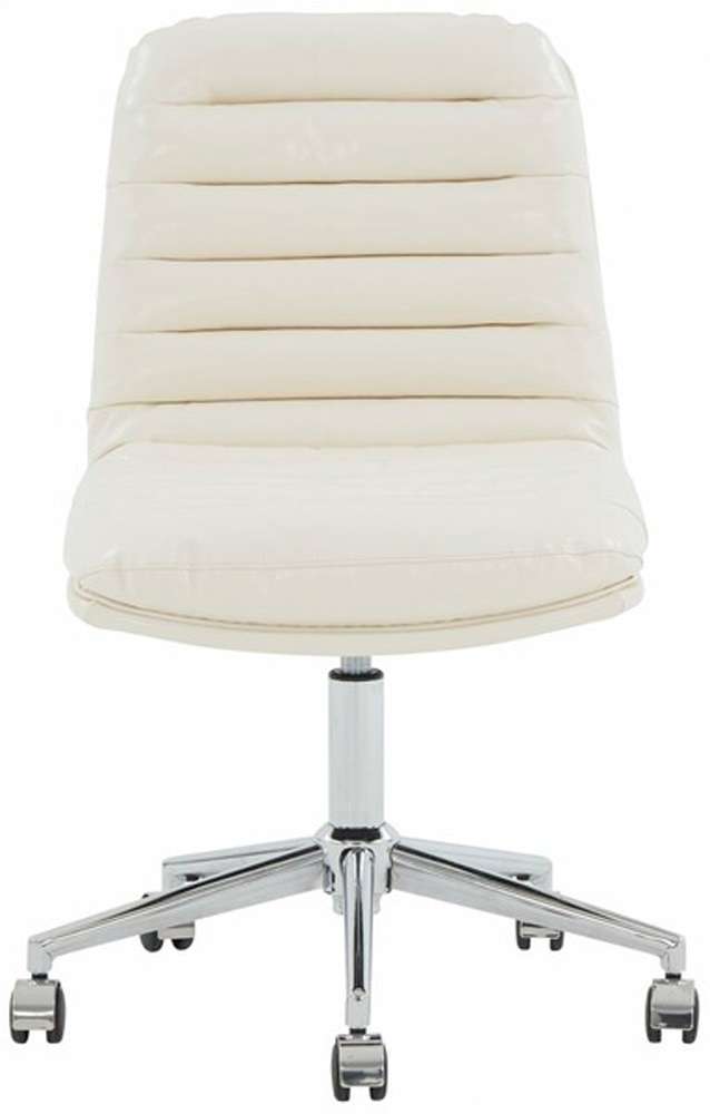 Safavieh - Couture - Decolin Swivel Desk Chair - White - Silver - SFV5054A veiw 1