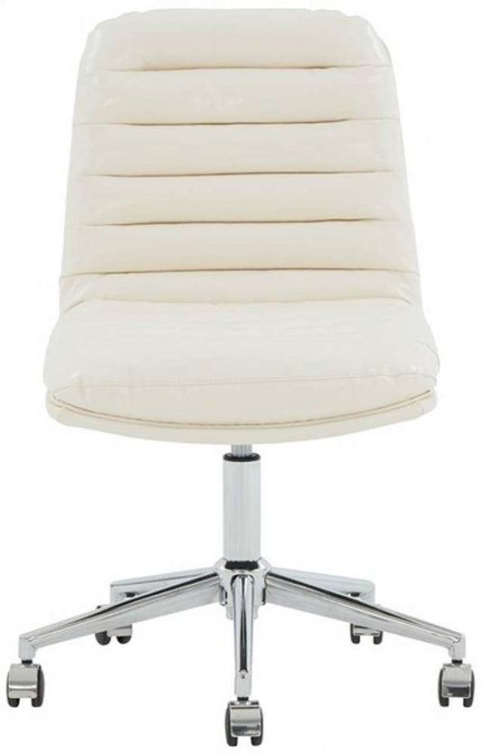 Safavieh - Couture - Decolin Swivel Desk Chair - White - Silver - SFV5054A veiw 1