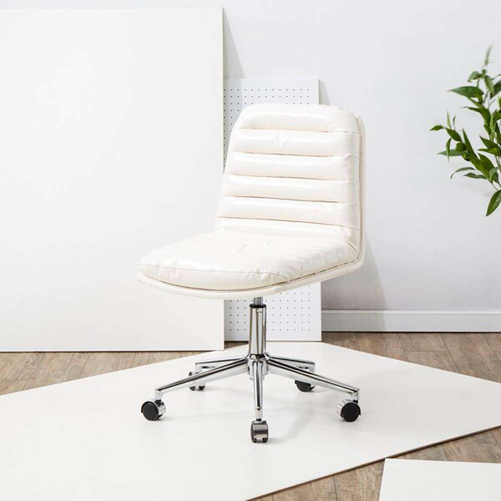 Safavieh - Couture - Decolin Swivel Desk Chair - White - Silver - SFV5054A veiw 2