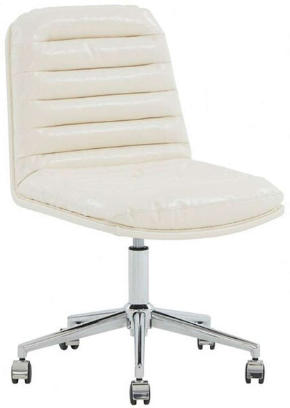 Safavieh - Couture - Decolin Swivel Desk Chair - White - Silver - SFV5054A veiw 3
