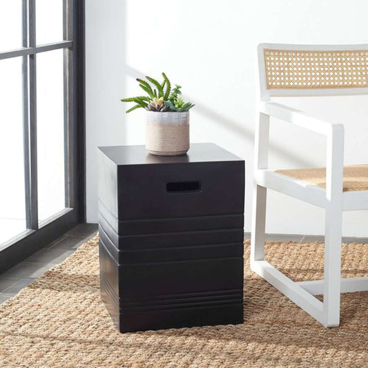 Safavieh - Deidara Concrete Accent Stool - Black - VNN1031C veiw 2