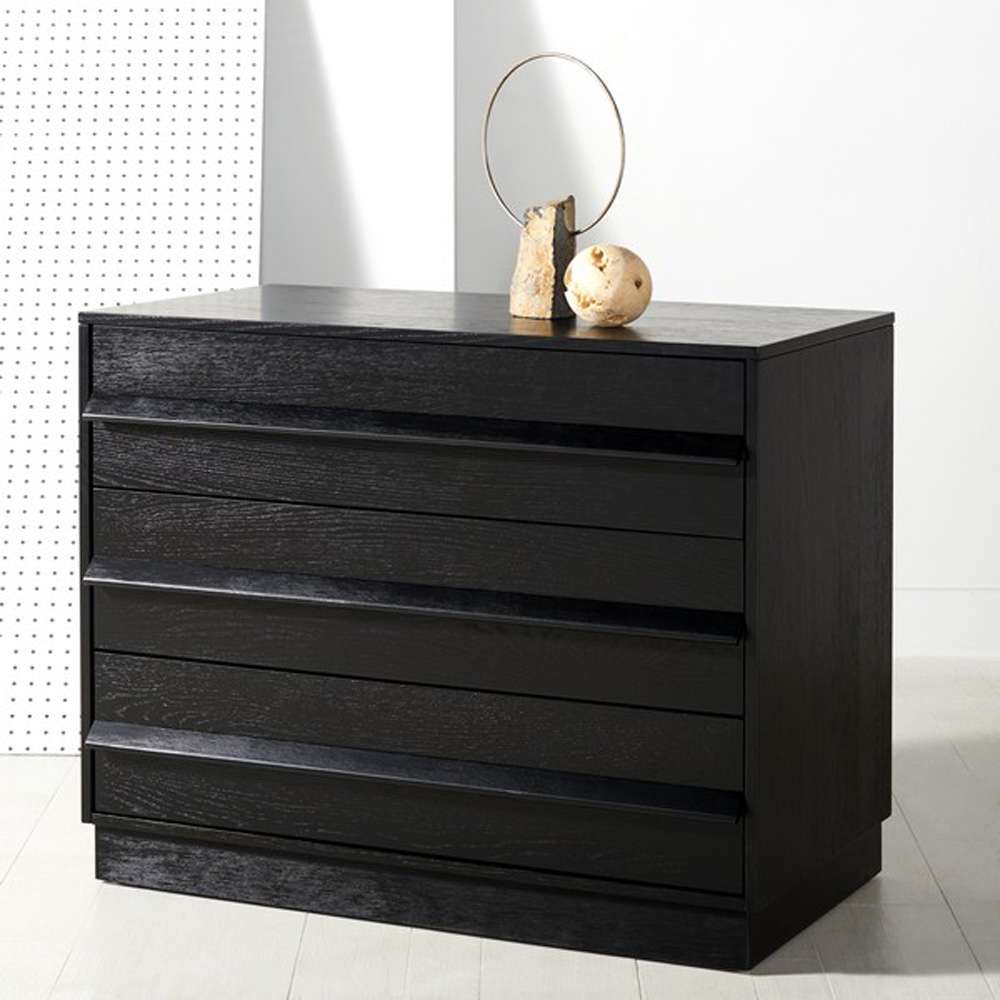 Safavieh - Couture - Deirdra 3 Drawer Wood Chest - Black - SFV2138B veiw 4