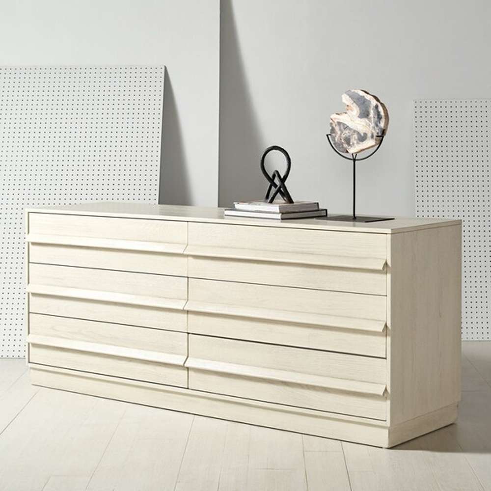 Safavieh - Couture - Deirdra 6 Drawer Wood Dresser - White Washed - SFV2139A veiw 4