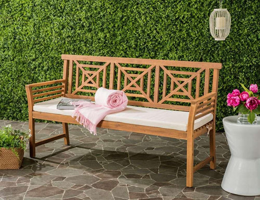 Safavieh - Del Mar 3 Seat Bench - Natural - Beige - PAT6737A veiw 2