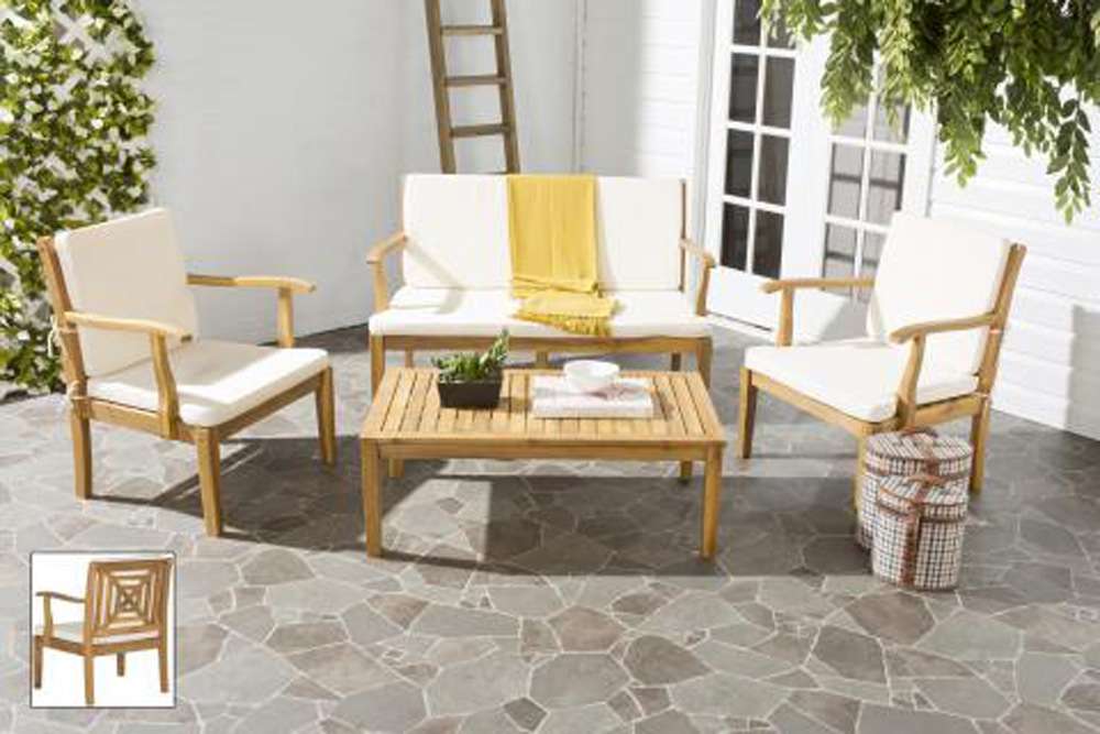 Safavieh - Del Mar Outdoor Set - Natural - Beige - PAT6717A veiw 1