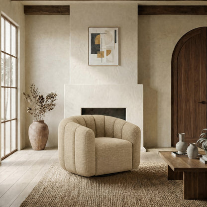 Safavieh - Demetri Chenille Swivel Chair / Light Brown - SFV6108E view 2