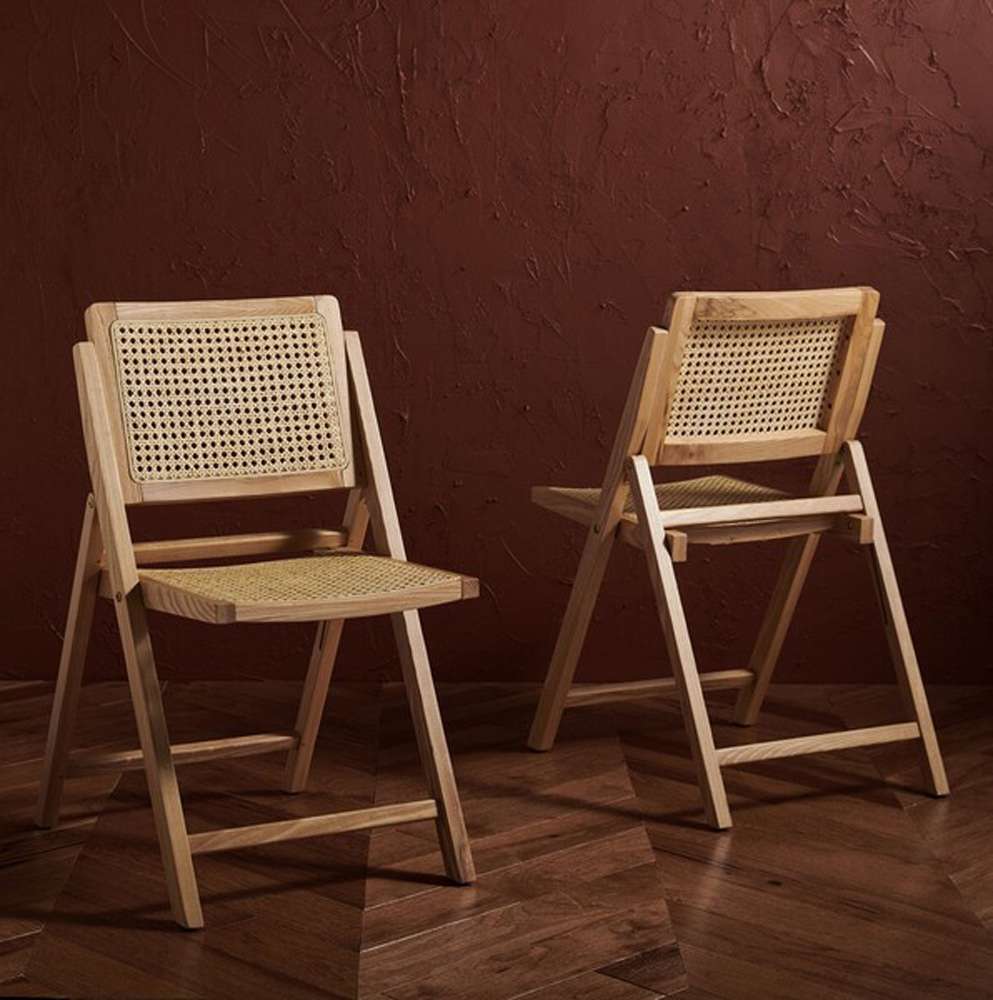 Safavieh - Couture - Desiree Cane Folding Dining Ch - Natural  (Set of 2) - SFV4137B-SET2 veiw 3