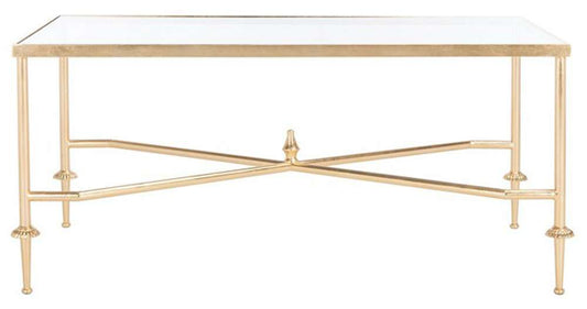 Safavieh - Couture - Devi Gold Leaf Coffee Table - Gold - AMH8332A veiw 1