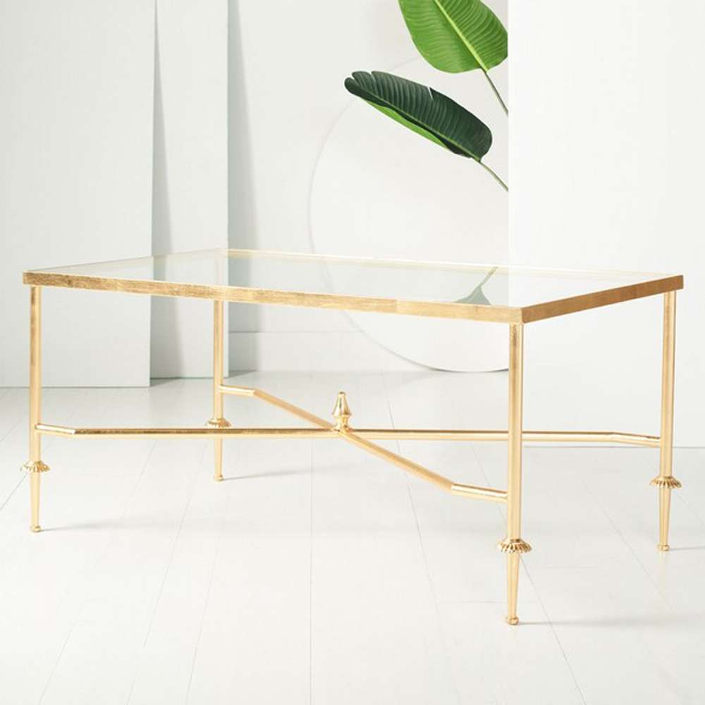 Safavieh - Couture - Devi Gold Leaf Coffee Table - Gold - AMH8332A veiw 2