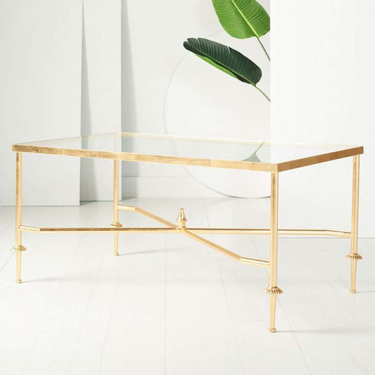 Safavieh - Couture - Devi Gold Leaf Coffee Table - Gold - AMH8332A veiw 2