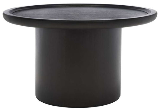 Safavieh - Devin Round Coffee Table - Black W- White Wash Distress - COF6600C veiw 1