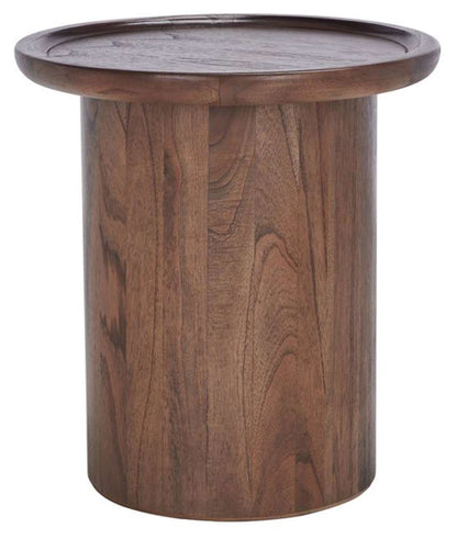 Safavieh - Devin Round Pedestal Accent Table - Dark Oak - ACC6607B veiw 1