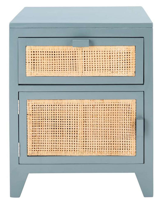 Safavieh - Devon 1 Drwr 1 Door Nightstand - Blue Grey - Natural - NST4002B veiw 1