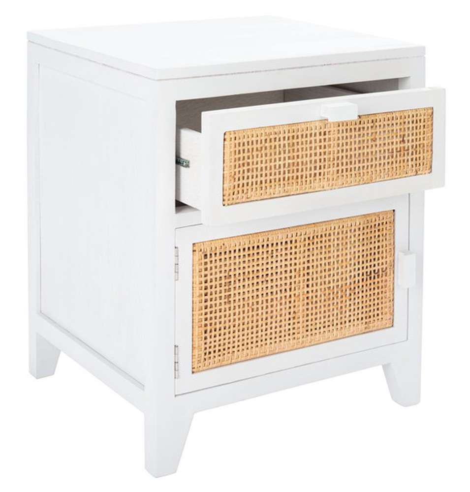 Safavieh - Devon 1 Drwr 1 Door Nightstand - White - Natural - NST4002C veiw 4