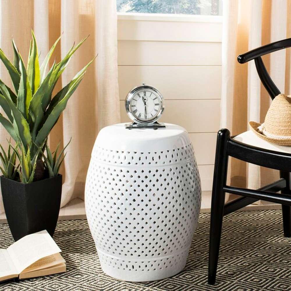 Safavieh - Diamond Garden Stool - White - ACS4507A veiw 2