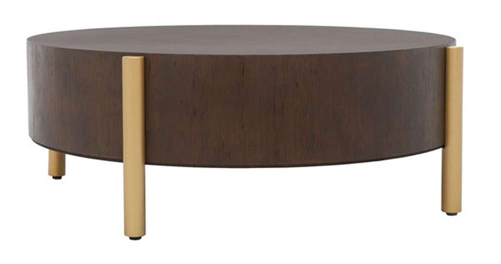 Safavieh - Diangela Round Coffee Table - Dark Oak - Gold - COF6605B veiw 3