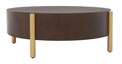 Safavieh - Diangela Round Coffee Table - Dark Oak - Gold - COF6605B veiw 3