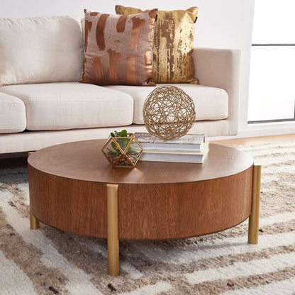Safavieh - Diangela Round Coffee Table - Natural - Gold - COF6605A veiw 2