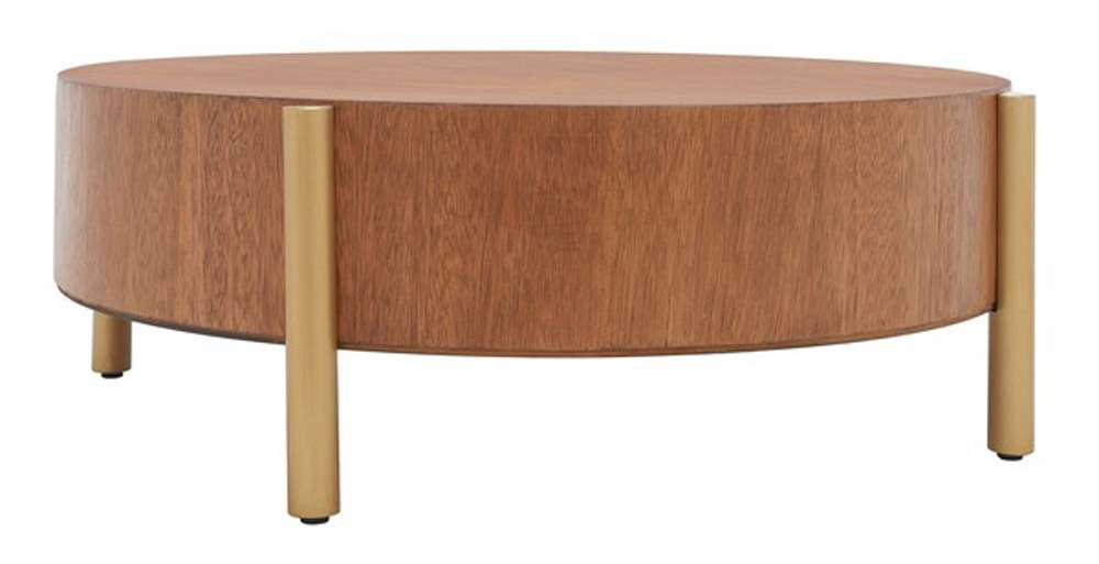 Safavieh - Diangela Round Coffee Table - Natural - Gold - COF6605A veiw 3