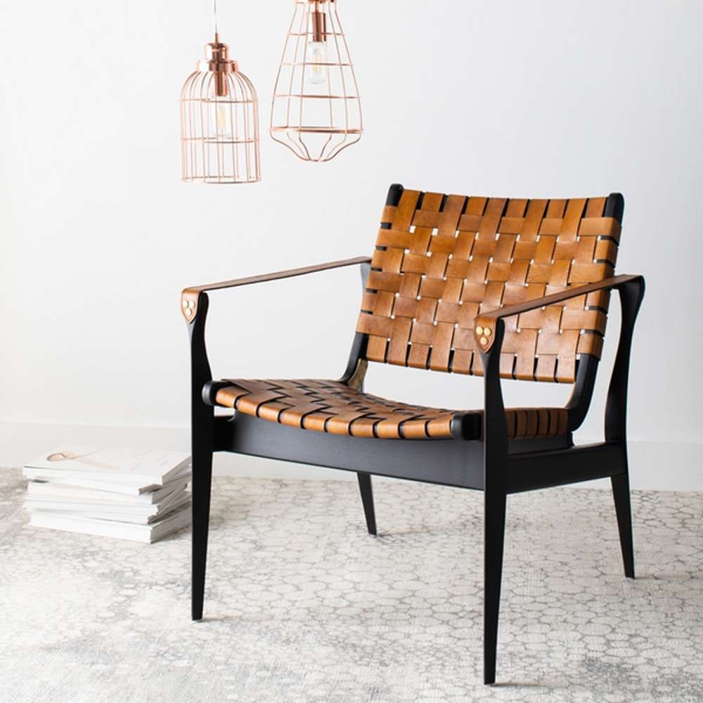 Safavieh - Couture - Dilan Safari Chair - Black - Brown - SFV9005D veiw 2