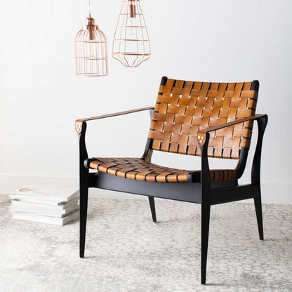 Safavieh - Couture - Dilan Safari Chair - Black - Brown - SFV9005D veiw 2