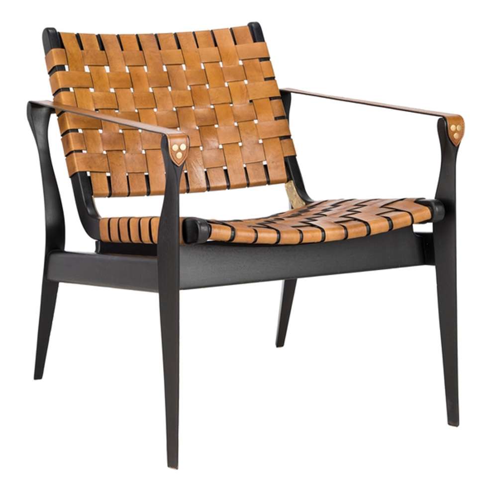 Safavieh - Couture - Dilan Safari Chair - Black - Brown - SFV9005D veiw 3