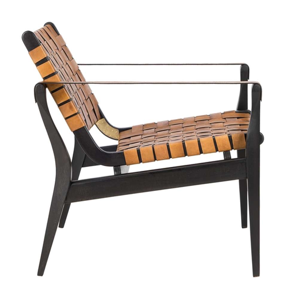 Safavieh - Couture - Dilan Safari Chair - Black - Brown - SFV9005D veiw 4