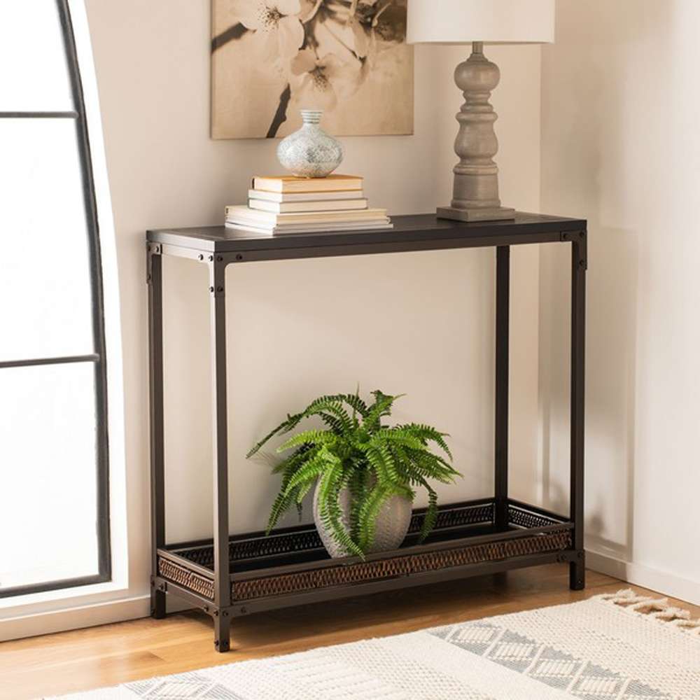 Safavieh - Dinesh Console - Black - Dark Walnut - AMH6548A veiw 2