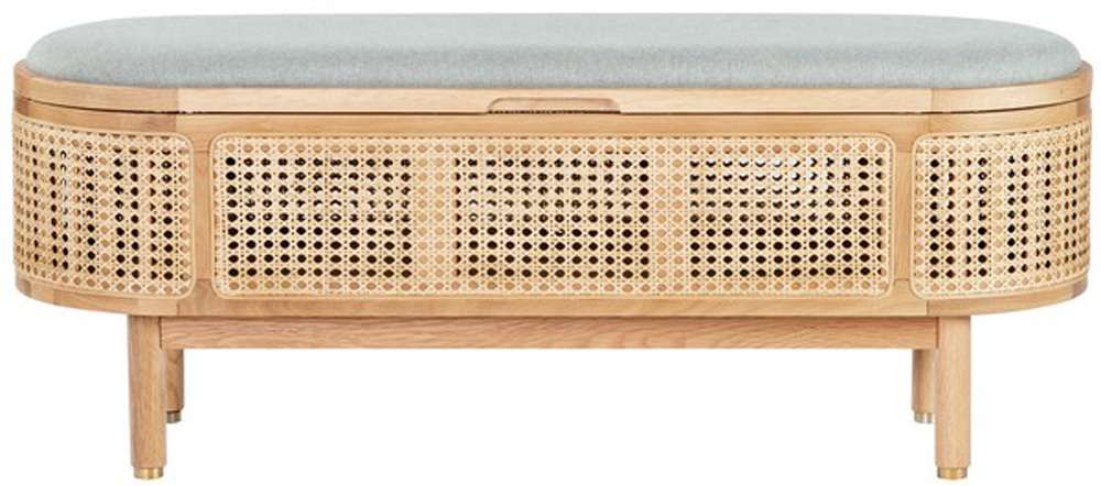 Safavieh - Couture - Dolly Cane &Wood Storage Bench - Natural - Grey - SFV4205A veiw 1