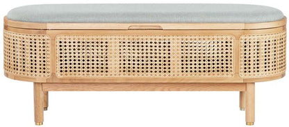 Safavieh - Couture - Dolly Cane &Wood Storage Bench - Natural - Grey - SFV4205A veiw 1