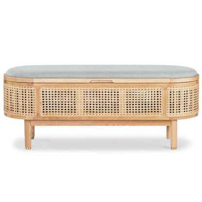 Safavieh - Couture - Dolly Cane &Wood Storage Bench - Natural - Grey - SFV4205A veiw 2
