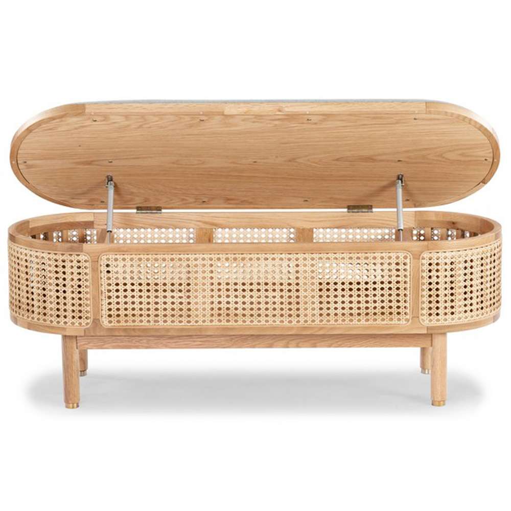 Safavieh - Couture - Dolly Cane &Wood Storage Bench - Natural - Grey - SFV4205A veiw 3