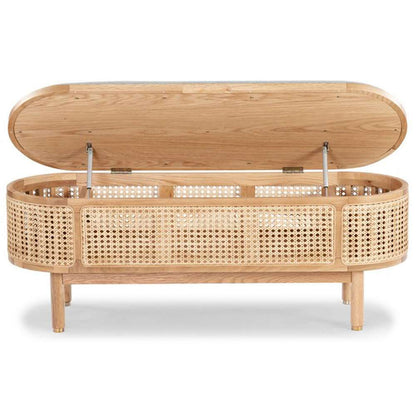 Safavieh - Couture - Dolly Cane &Wood Storage Bench - Natural - Grey - SFV4205A veiw 3