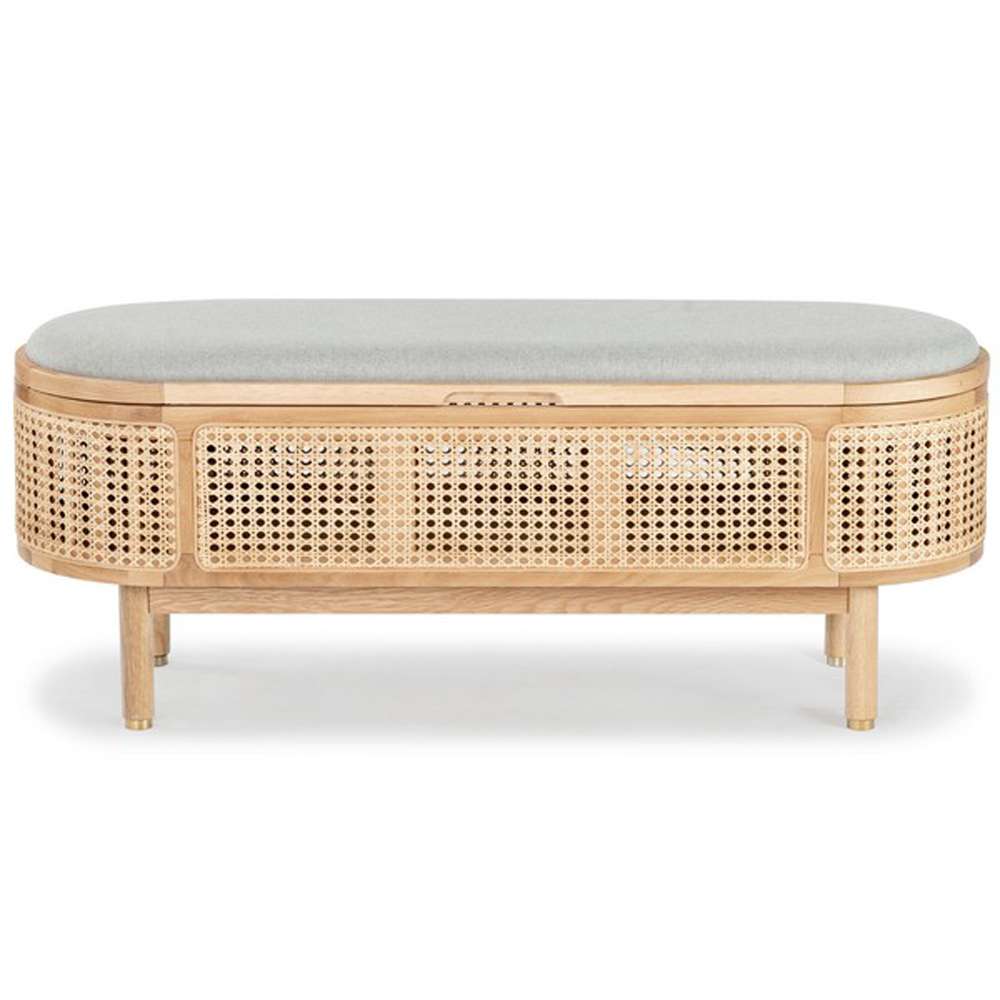 Safavieh - Couture - Dolly Cane &Wood Storage Bench - Natural - Grey - SFV4205A veiw 4