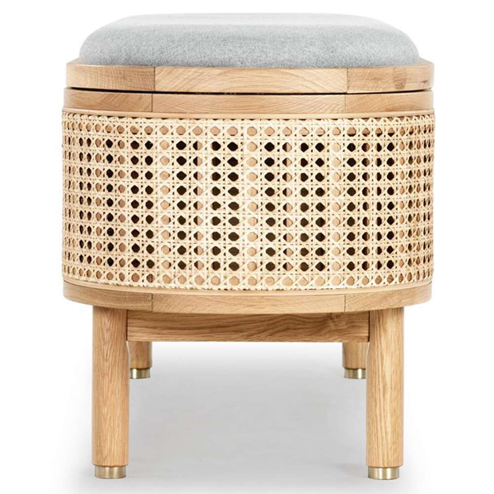 Safavieh - Couture - Dolly Cane &Wood Storage Bench - Natural - Grey - SFV4205A veiw 5