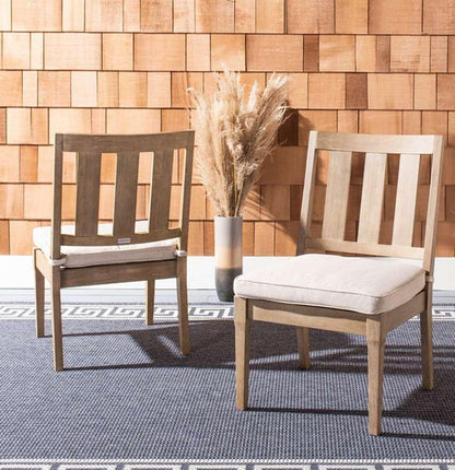 Safavieh - Couture - Dominica Outdoor Dining Chair - Natural - White  (Set of 2) - CPT1018A-SET2 veiw 2