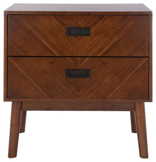 Safavieh - Donald 2 Drawer Nightstand - Dark Walnut - NST6405A veiw 1