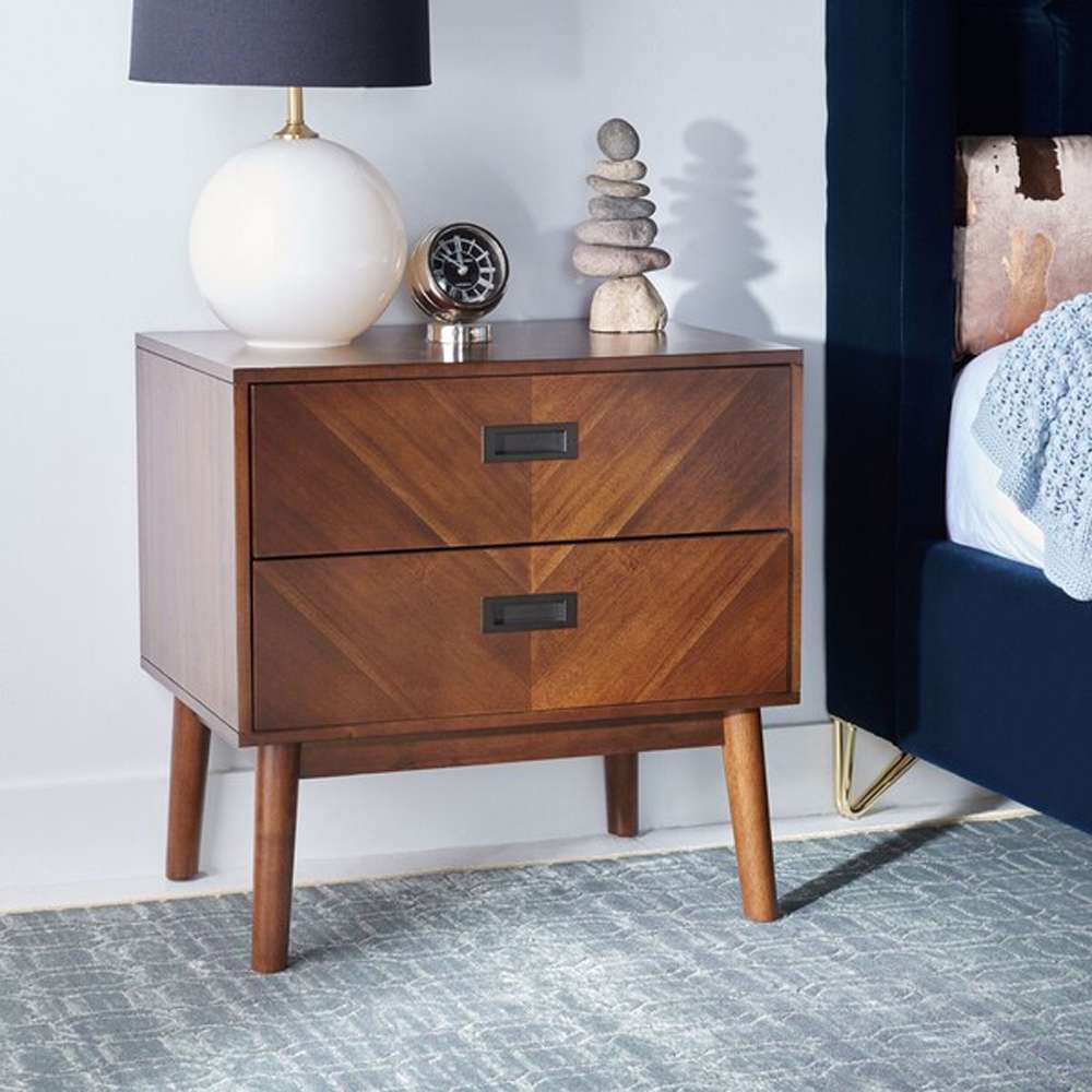 Safavieh - Donald 2 Drawer Nightstand - Dark Walnut - NST6405A veiw 3