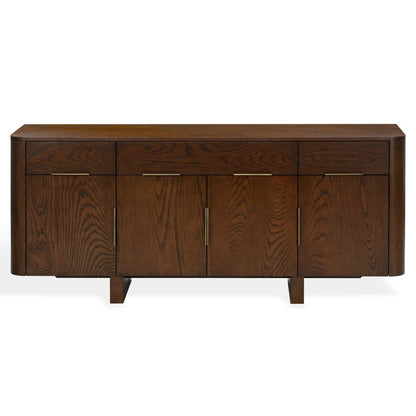 Safavieh - Dorothea 3 Drawer Wood Sideboard / Walnut / Brass - SFV4282A view 1