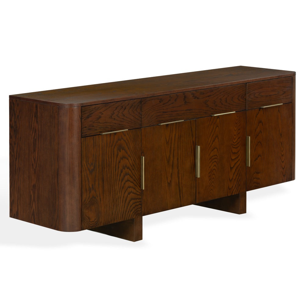 Safavieh - Dorothea 3 Drawer Wood Sideboard / Walnut / Brass - SFV4282A view 3